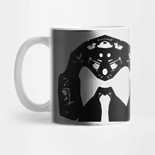 Rock minimal silhouette white Mug